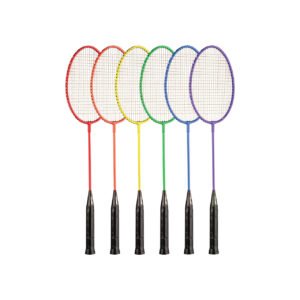 TEMPERED STEEL BADMINTON RACKET, SET OF 6 COLORS