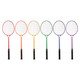 TWIN TEMPERED STEEL SHAFT AND FRAME BADMINTON RACKET, SET OF 6 COLORS