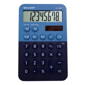 Sharp EL-760RBBL - 8 Digit Desktop Calculator - Blue