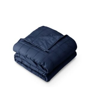 Bare Home Weighted Blanket - Cotton - Dark Blue (80" x 87" | 25lbs)